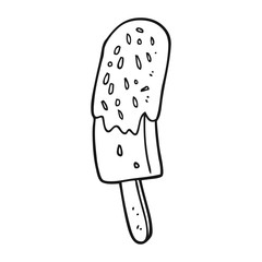 black and white cartoon ice lolly