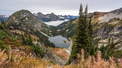A forest lake high in the mountains, HEATHER-MAPLE PASS LOOP TRAIL, Washington state