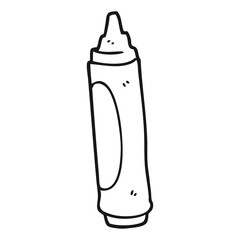 black and white cartoon wax crayon