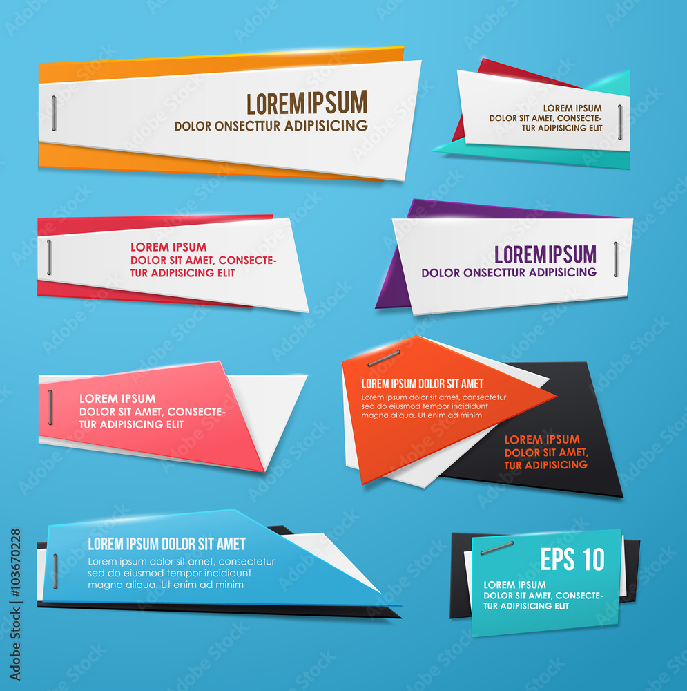 Poster origami vector banners set for your text.. vector illustration.