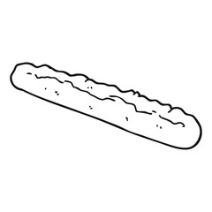 black and white cartoon baguette