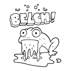 black and white cartoon gross little frog