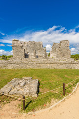 Fototapeta na wymiar Mayan Ruins of Tulum. Tulum Archaeological Site. Mexico.