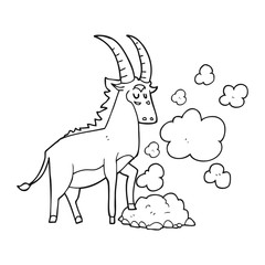 black and white cartoon antelope