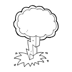 black and white cartoon lightning bolt