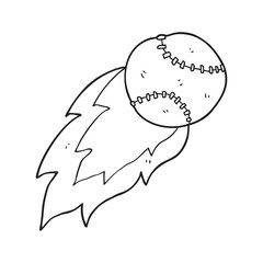 black and white cartoon sports ball
