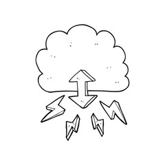 black and white cartoon digital cloud