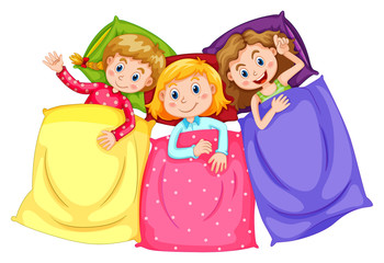 Girls in pajamas at slumber party