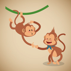 Monkey cartoon design 