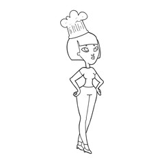 black and white cartoon chef