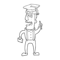 Fototapeta premium black and white cartoon stressed student