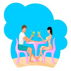 man and women drinking a coctail