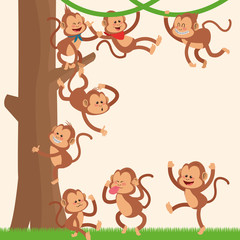 Naklejka premium Monkey cartoon design 
