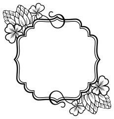 Outline label with floral contours