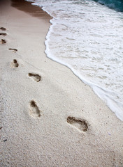 Footprints on beach