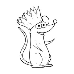 black and white cartoon mouse wearing crown