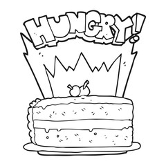 black and white cartoon cake