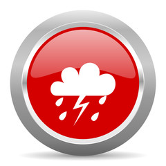 storm red metallic chrome web circle glossy icon