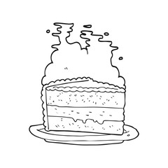 black and white cartoon cake