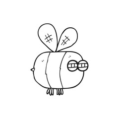 black and white cartoon angry bee