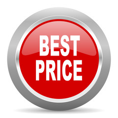 best price red metallic chrome web circle glossy icon