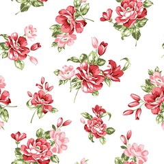 Red Flowers Seamless Pattern - 103674646