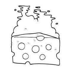 black and white cartoon cheese