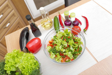 Appetizing vegetable salad.