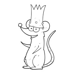 black and white cartoon king rat