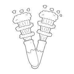 black and white cartoon chemicals in test tubes