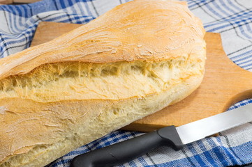 Home baked bread on the table