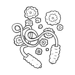 black and white cartoon skipping rope