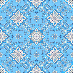 Decorative beige seamless texture on blue.