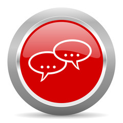 forum red metallic chrome web circle glossy icon
