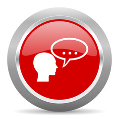 forum red metallic chrome web circle glossy icon