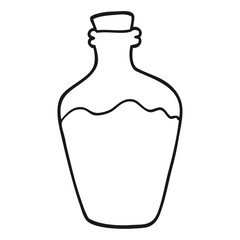black and white cartoon water bottle