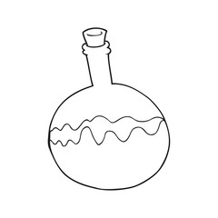 black and white cartoon chemicals