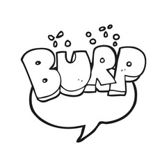 black and white cartoon burp