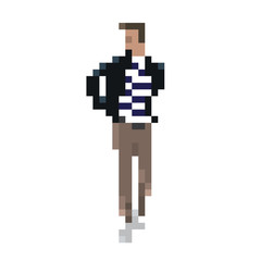 man fashion pixel vector isolate on white background.
