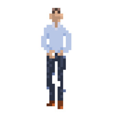 man fashion pixel vector isolate on white background.