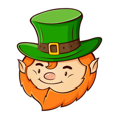 Cute Leprechaun Head Character Design