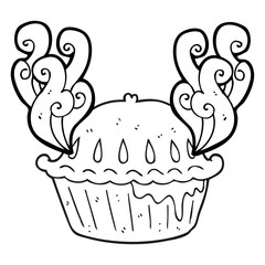 black and white cartoon pie