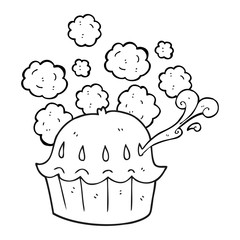 black and white cartoon hot pie