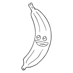 black and white cartoon banana