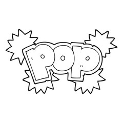 black and white cartoon pop explosion symbol