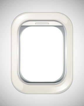 Airplane window with no view