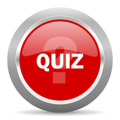 quiz red metallic chrome web circle glossy icon
