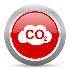 carbon dioxide red metallic chrome web circle glossy icon