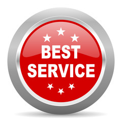 best service red metallic chrome web circle glossy icon