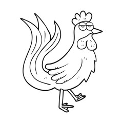 black and white cartoon cock